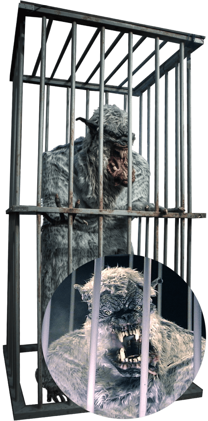 AllScare Animatronic Big Wolf in Cage