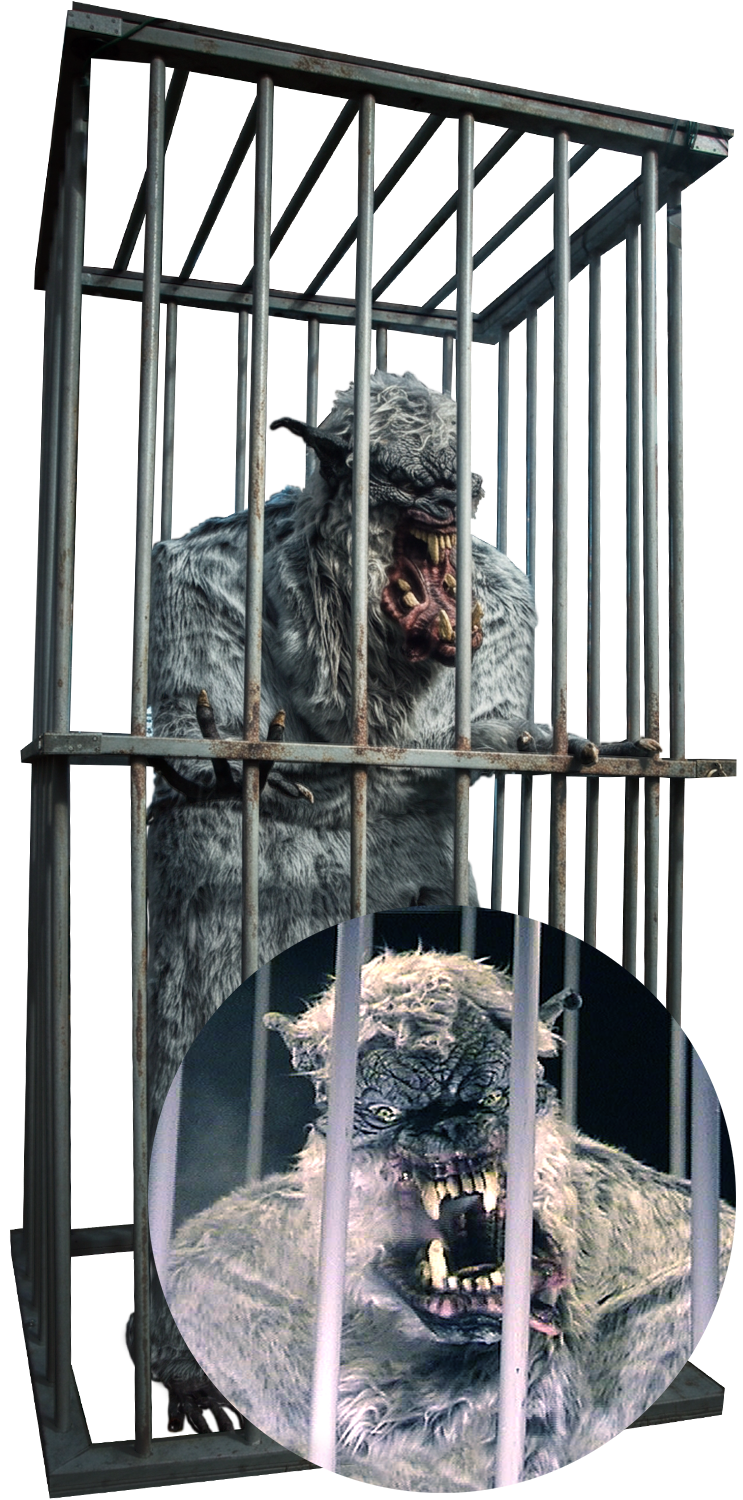 AllScare Animatronic Big Wolf in Cage